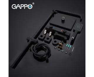 Душевая стойка Gappo G2491-6 с термостатом чёрный